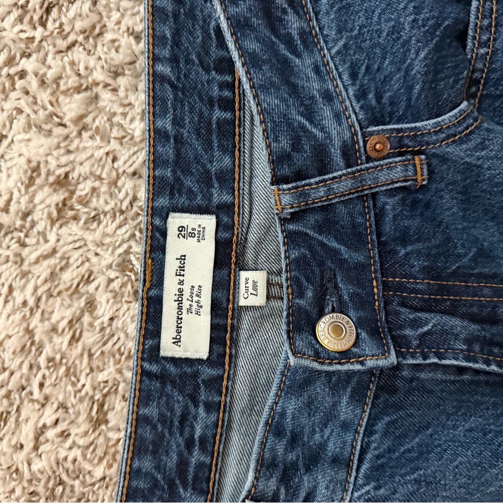 Abercrombie & Fitch Dark Blue Denim Jeans Curve Love - the Loose